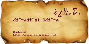 Ürmösi Dóra névjegykártya